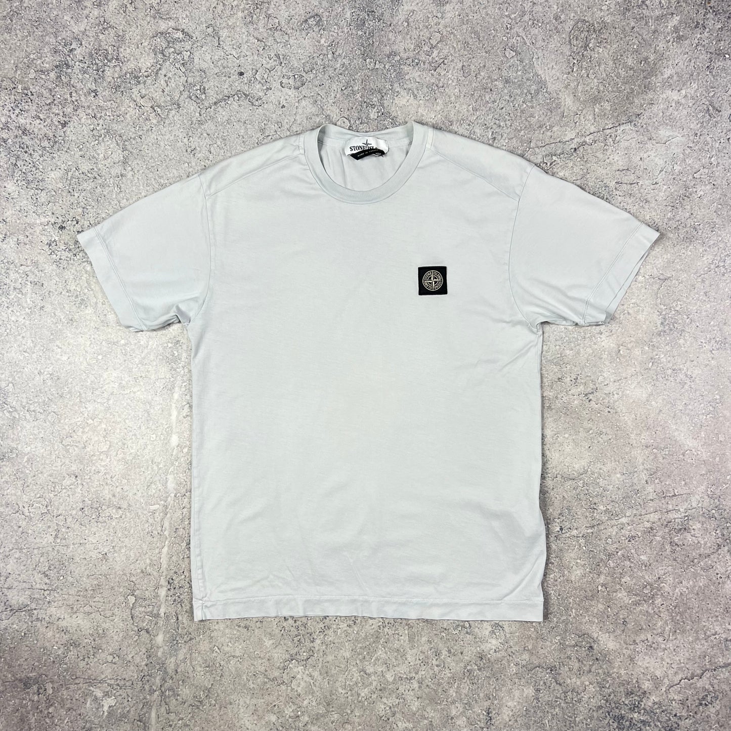 Stone Island Ice Blue Patch T-Shirt Small 19”