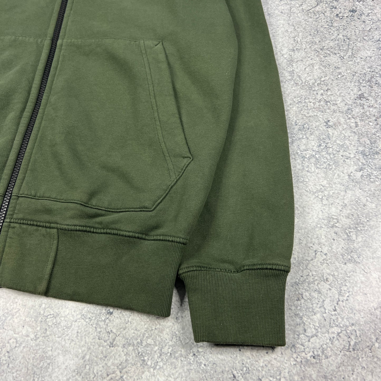 Stone Island Khaki FZ Hoodie Medium 21.75”