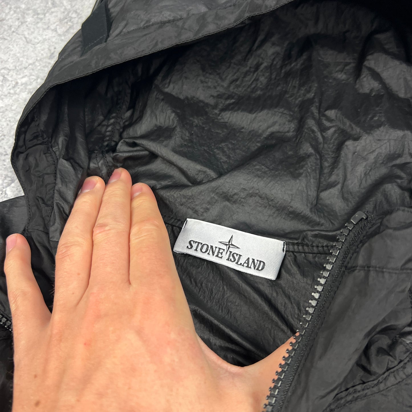 Stone Island Black Nylon Metal Watro Jacket Medium 22.5”