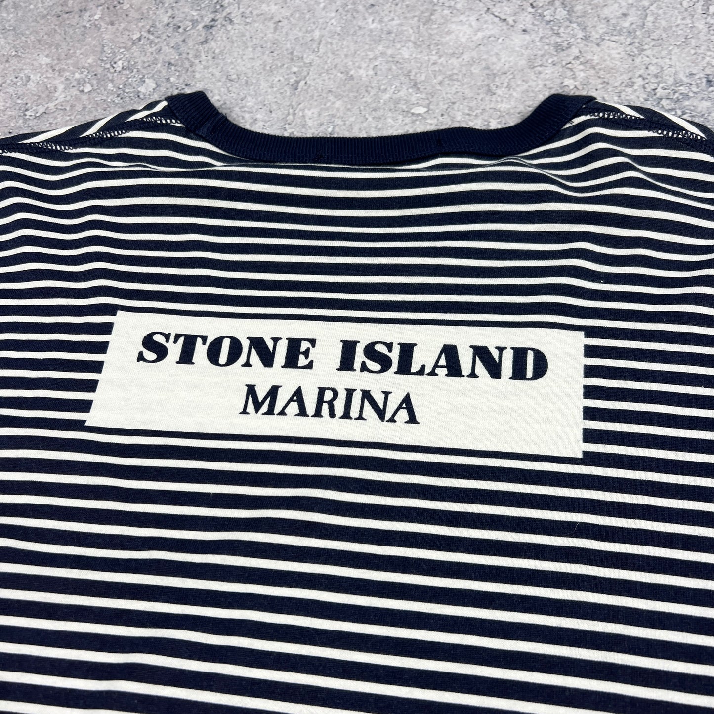 Stone Island Marina Navy Striped L/S T-Shirt XL 22.25”