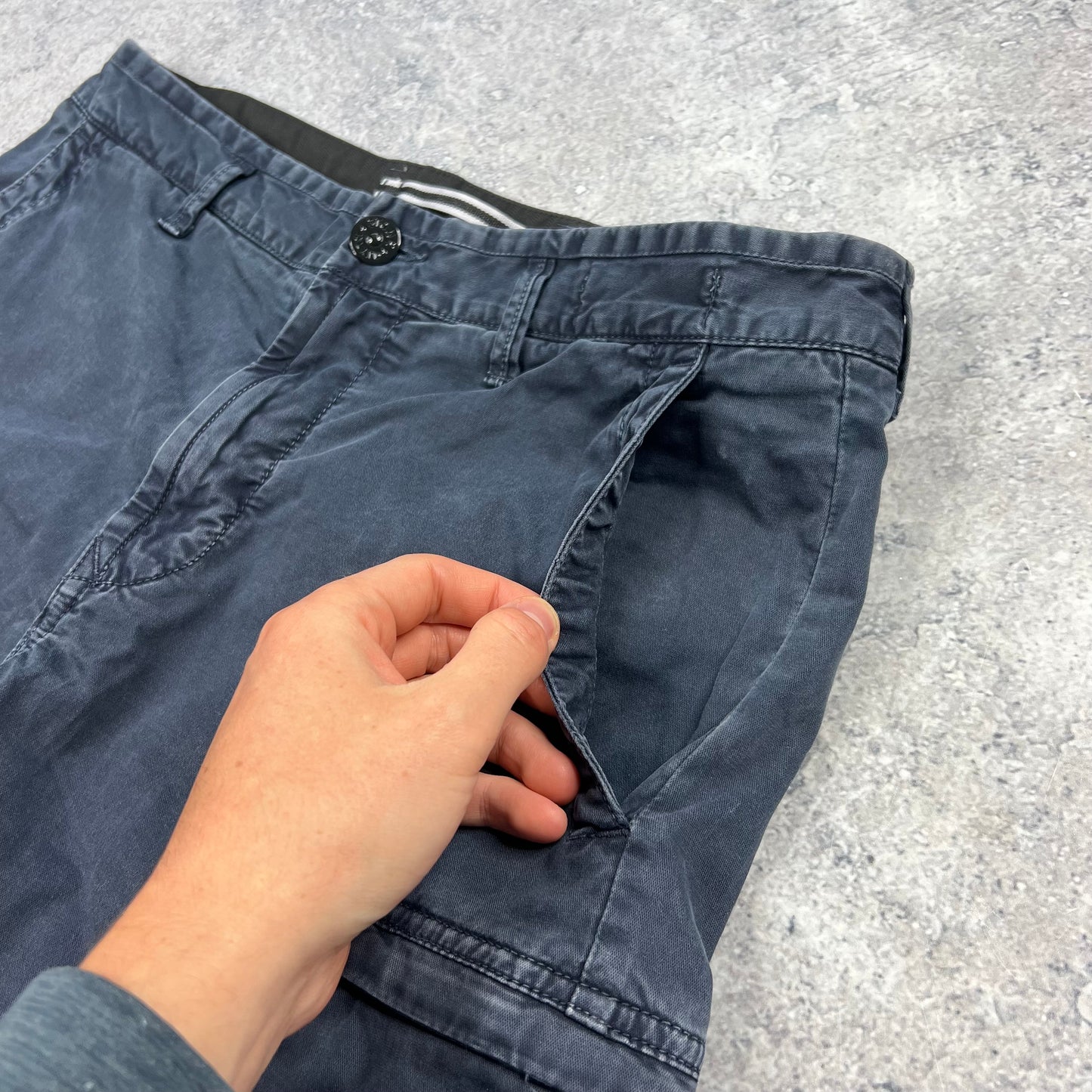 Stone Island Navy Cargo Shorts W30”