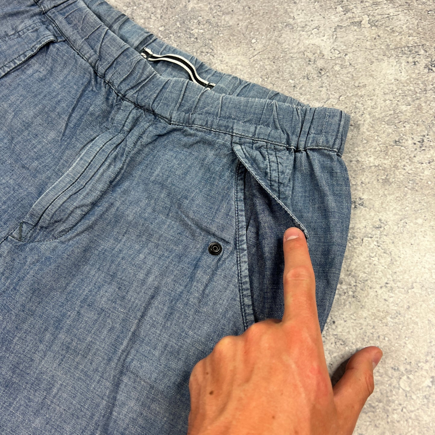 Stone Island Blue Lino Cargo Shorts W30”