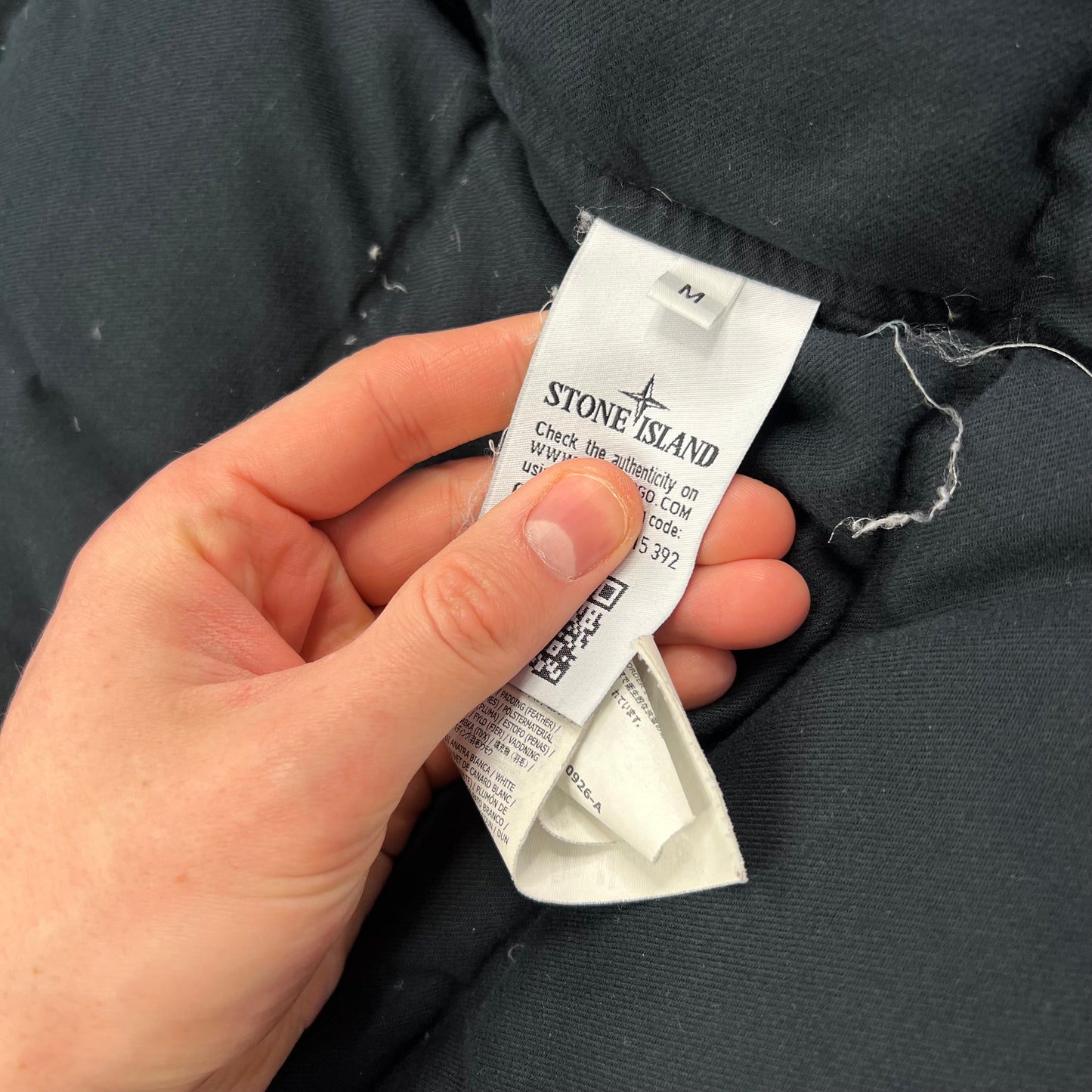Stone Island Navy Micro Reps Down Parka Medium 23”