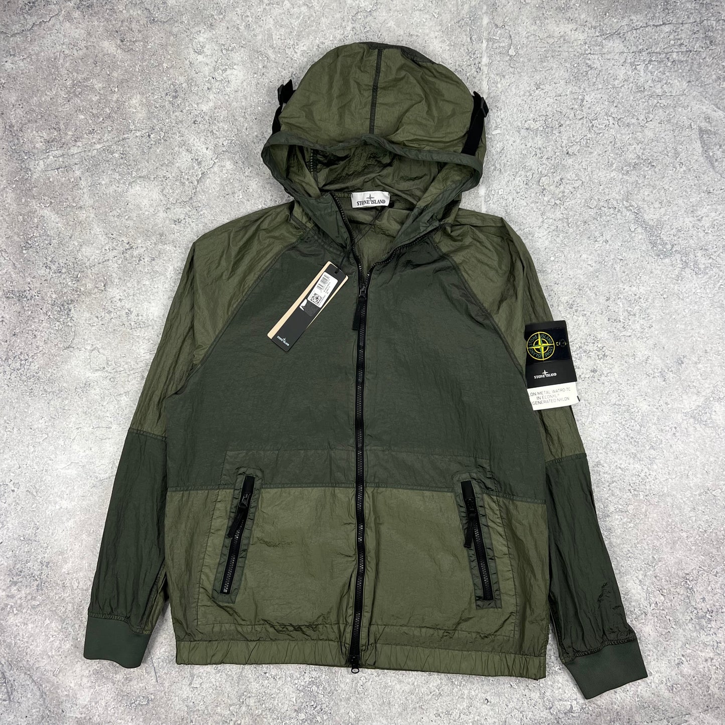Stone Island Khaki Nylon Metal Watro Jacket XL 23.75” BNWT