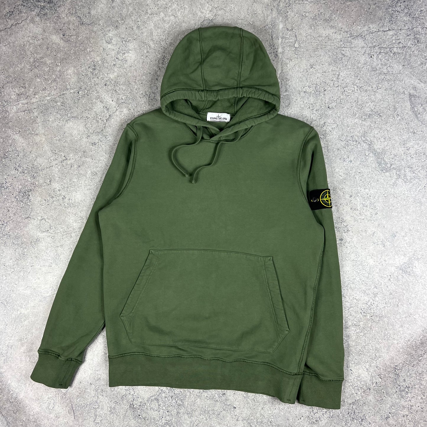 Stone Island Khaki Pullover Hoodie Large 23”
