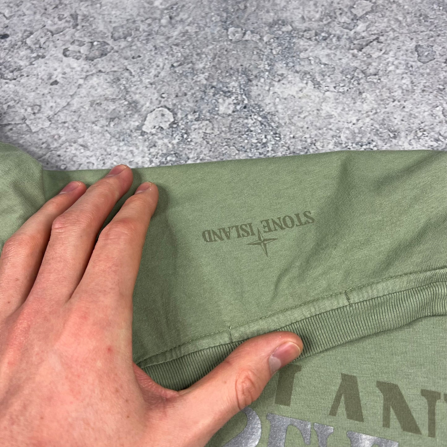 Stone Island Green Reflective T-Shirt Medium 20.5”