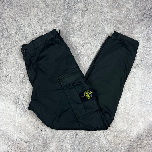 Stone Island Black Cargo Trousers W34”