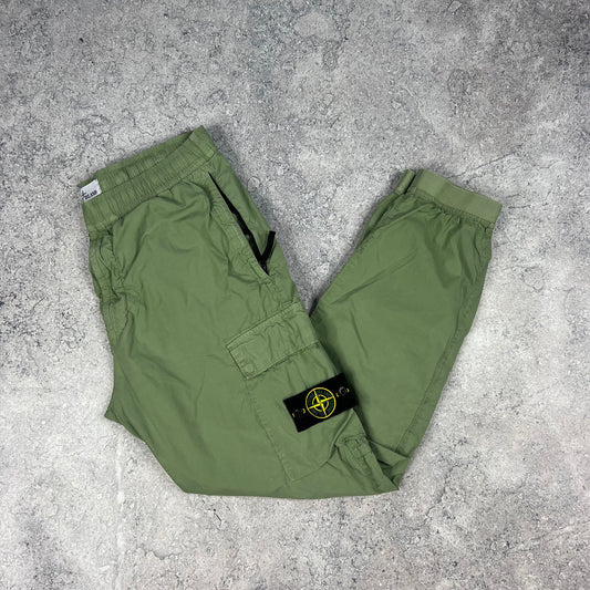 Stone Island Green Cuffed Cargo Trousers W32”