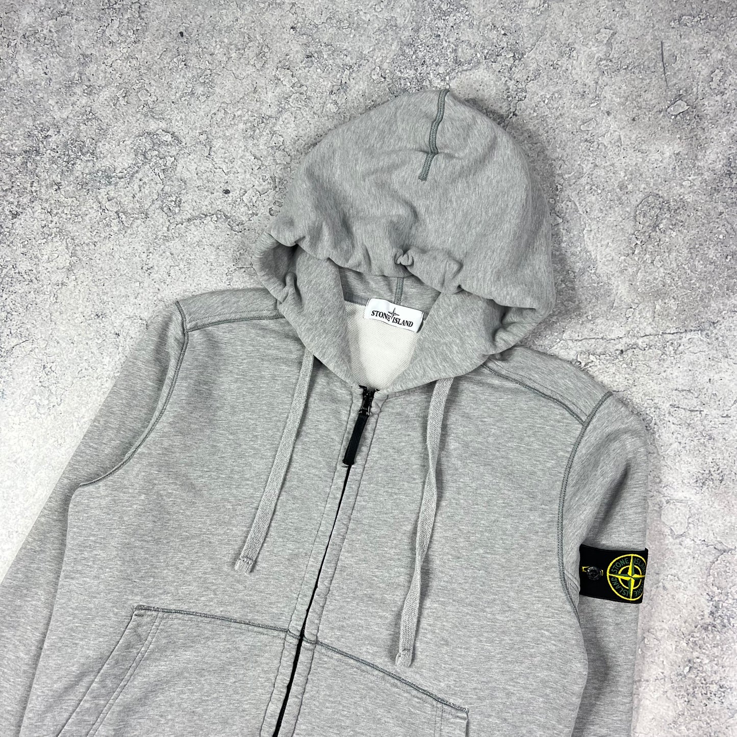 Stone Island Grey FZ Hoodie Large 21.75”