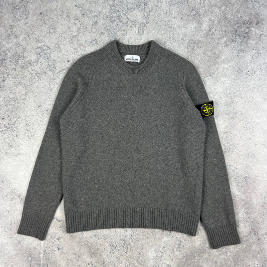 Stone Island Grey Wool Knit Jumper Large fits M 21.25”