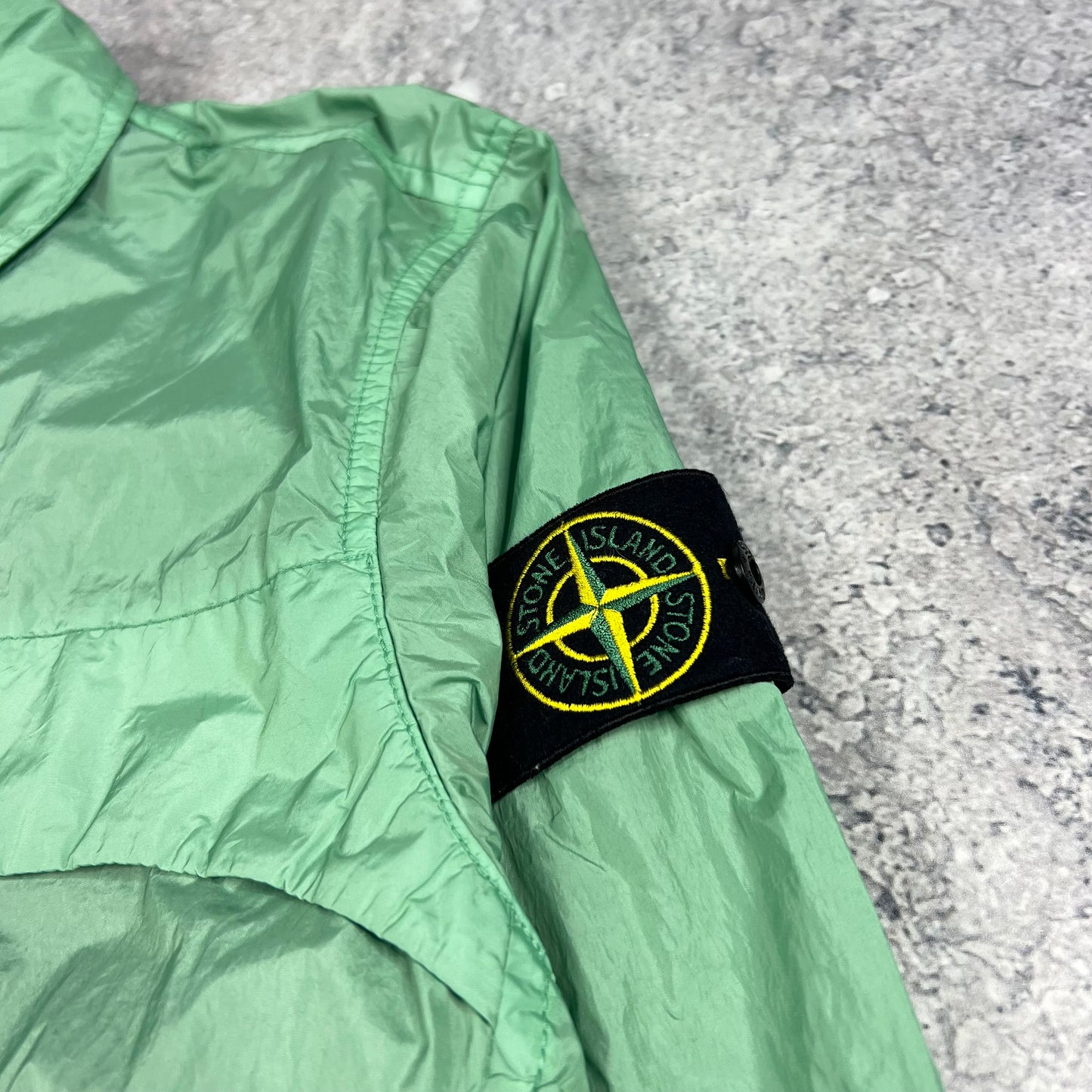 Stone Island Green Crinkle Reps Overshirt Small 19.75”