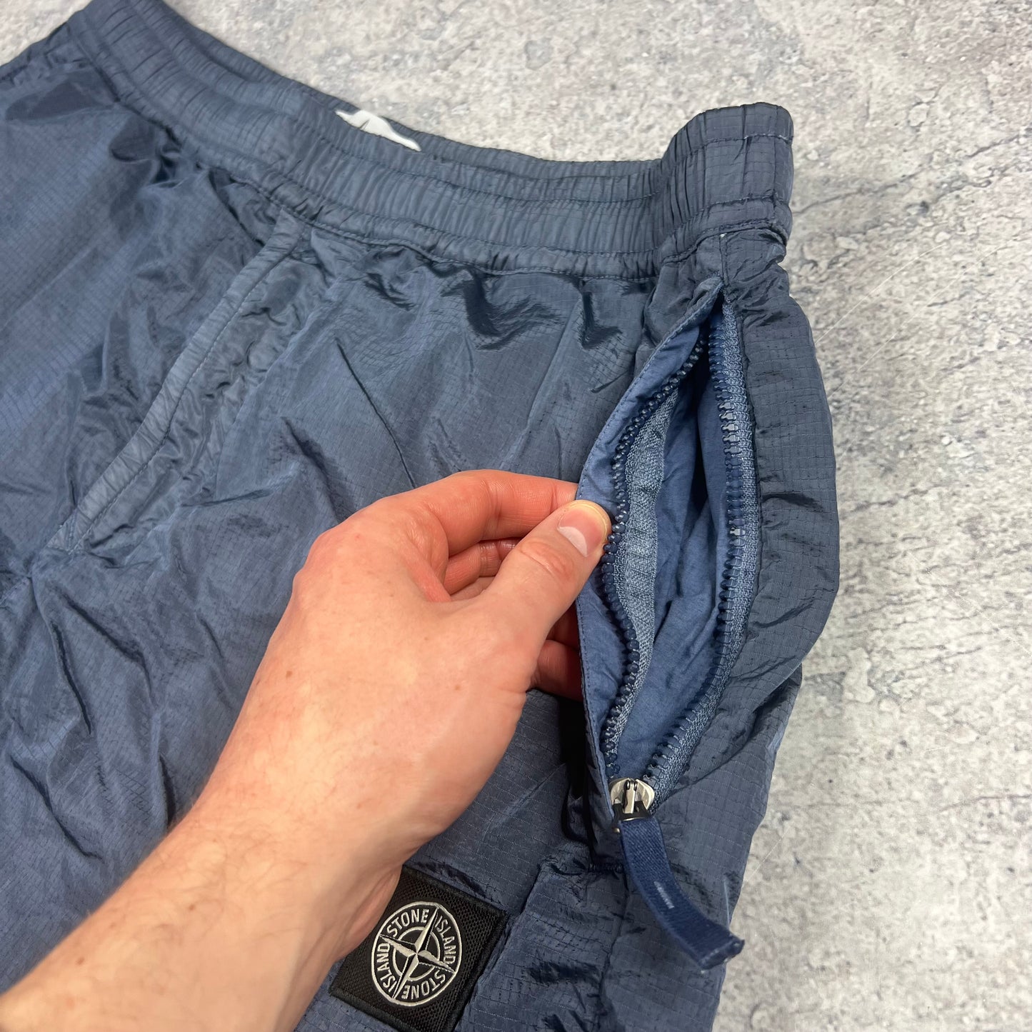 Stone Island Blue Nylon Metal Ripstop Shorts Medium 30-32”