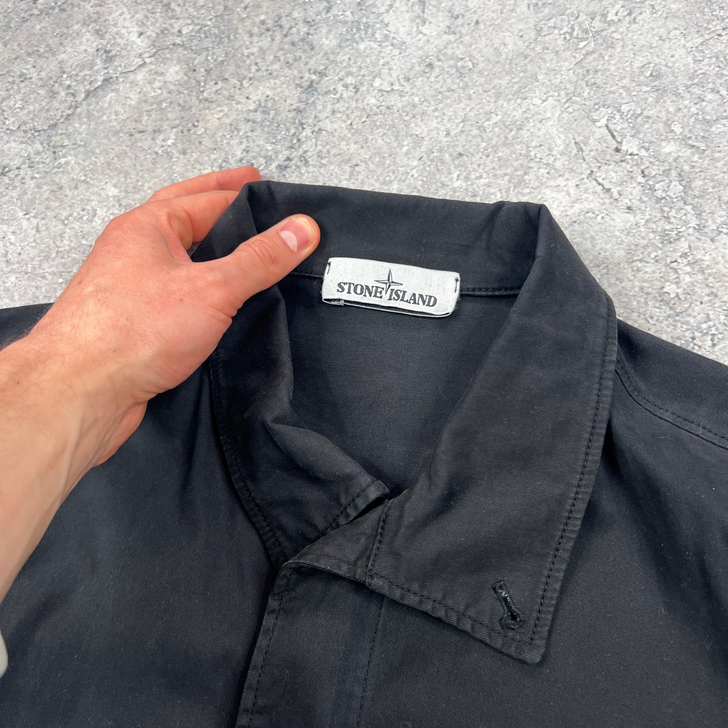 Stone Island Black Pocket Overshirt Medium 21.5”