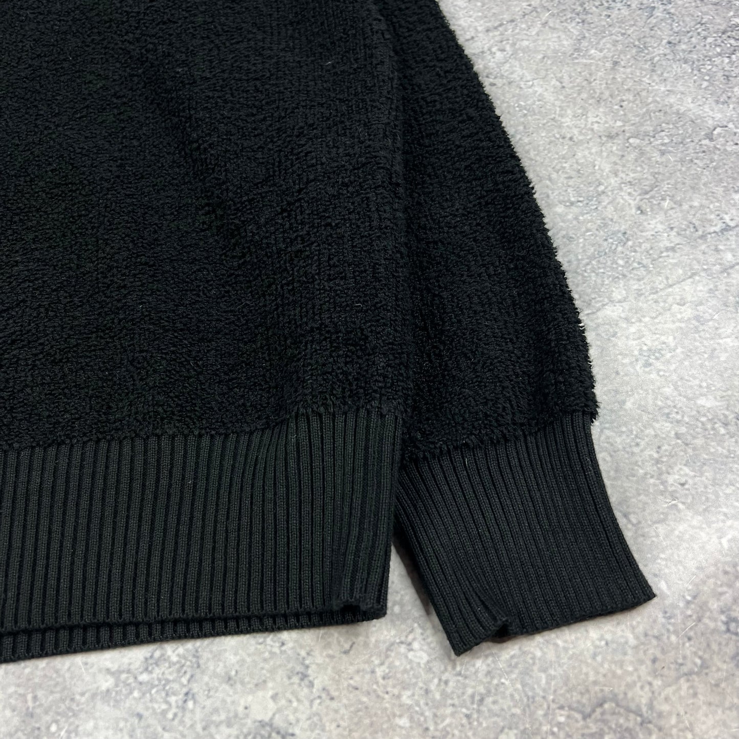 Stone Island Black Chenille Cotton Hoodie Small 20.5”