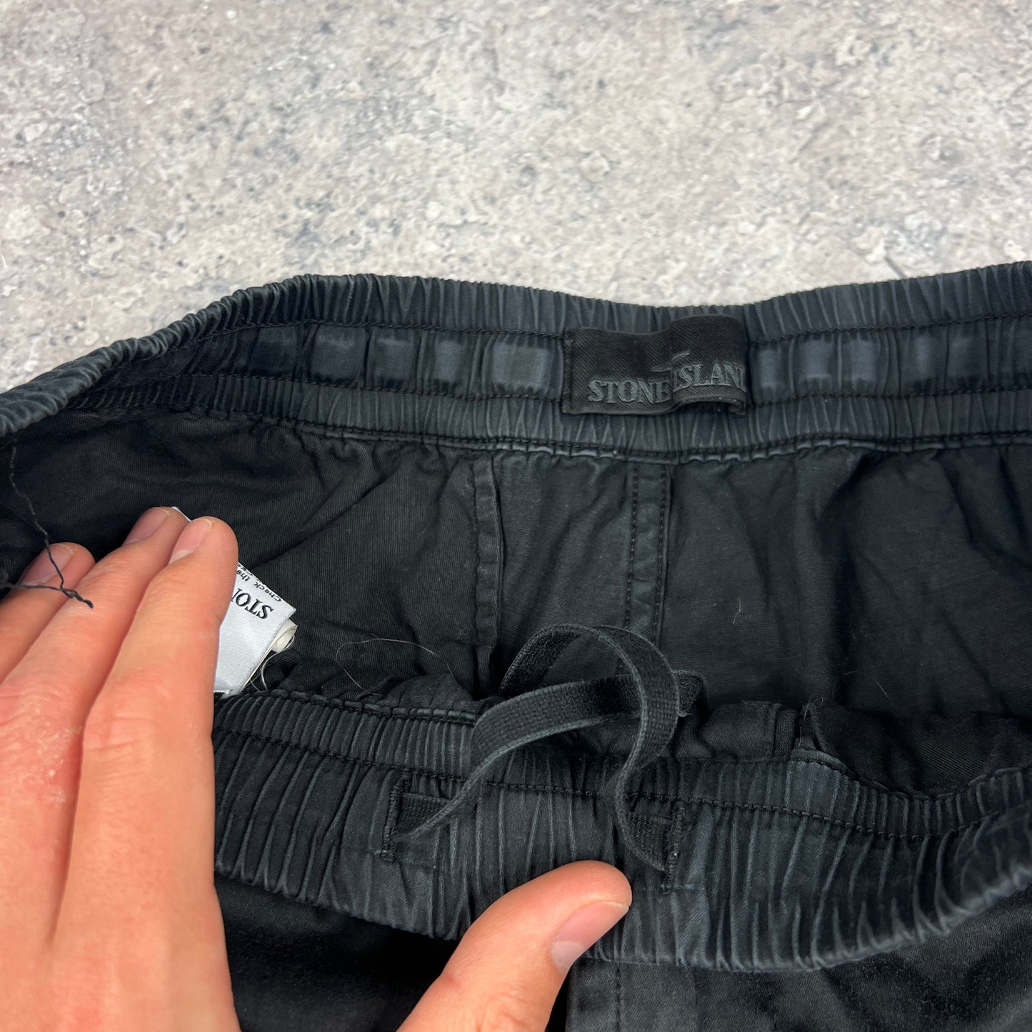 Stone Island Black Ghost Cuffed Cargo Trousers W30”
