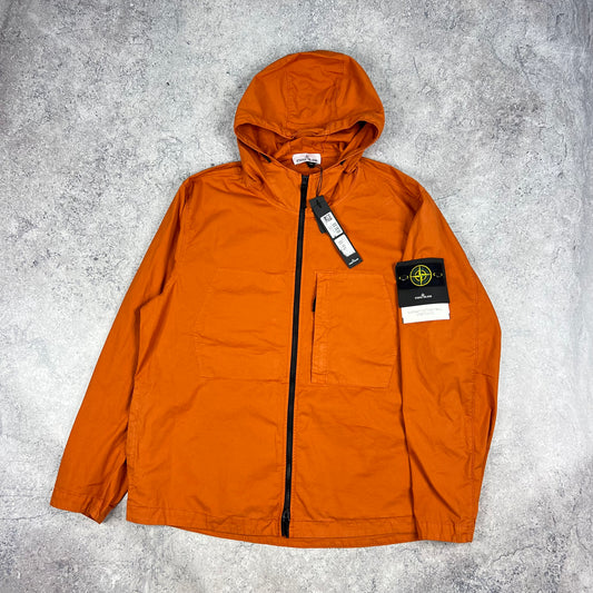 Stone Island Orange Supima Cotton Hooded Jacket BNWT