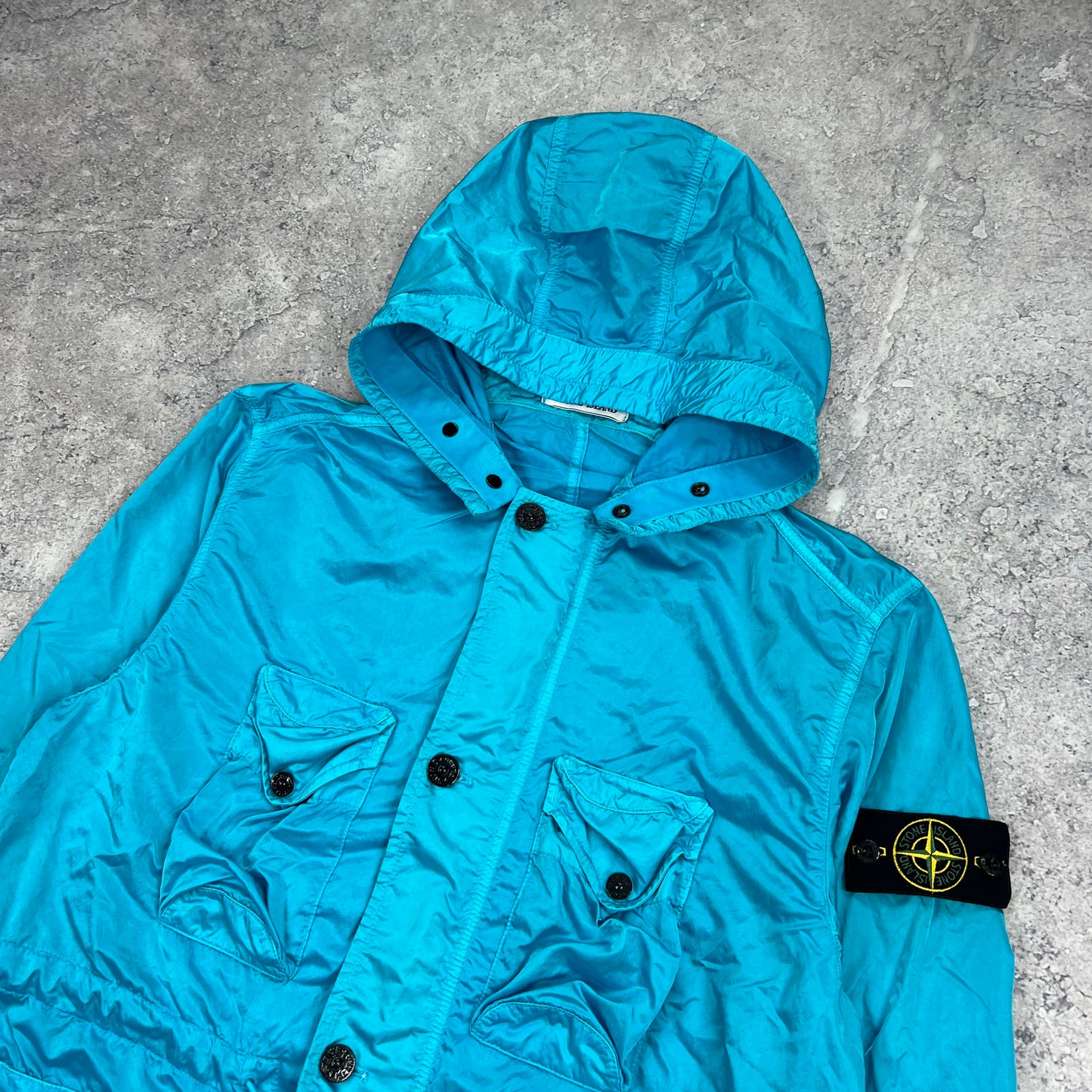 Stone Island Blue Nylon Raso TC Jacket Medium 23”