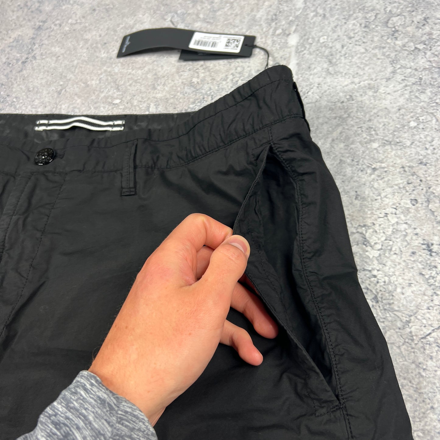 Stone Island Black Tela Parachute Cargo Shorts BNWT