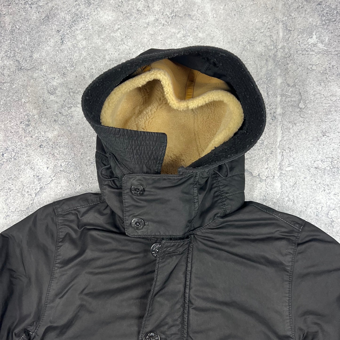 Stone Island Black David Down Parka Jacket Small 22”