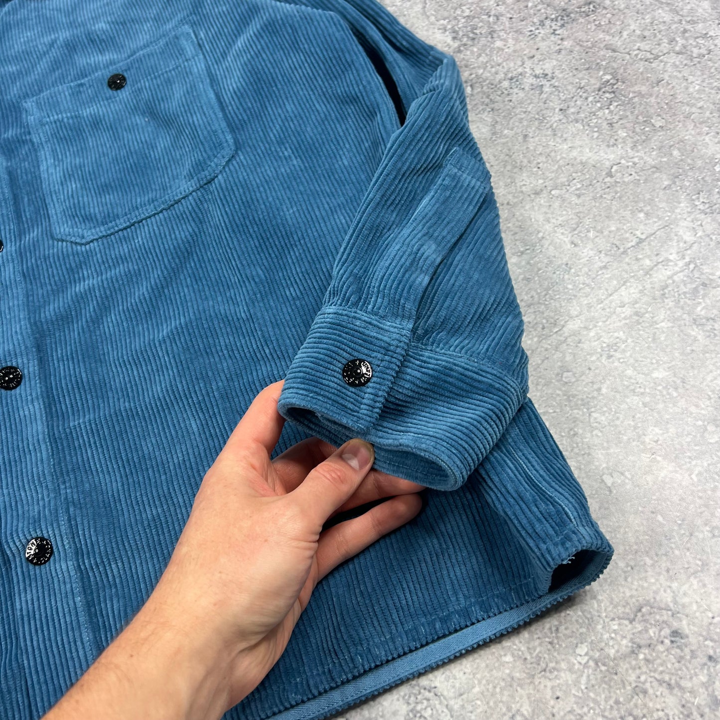 Stone Island Blue Corduroy Shirt Large 24” BNWT