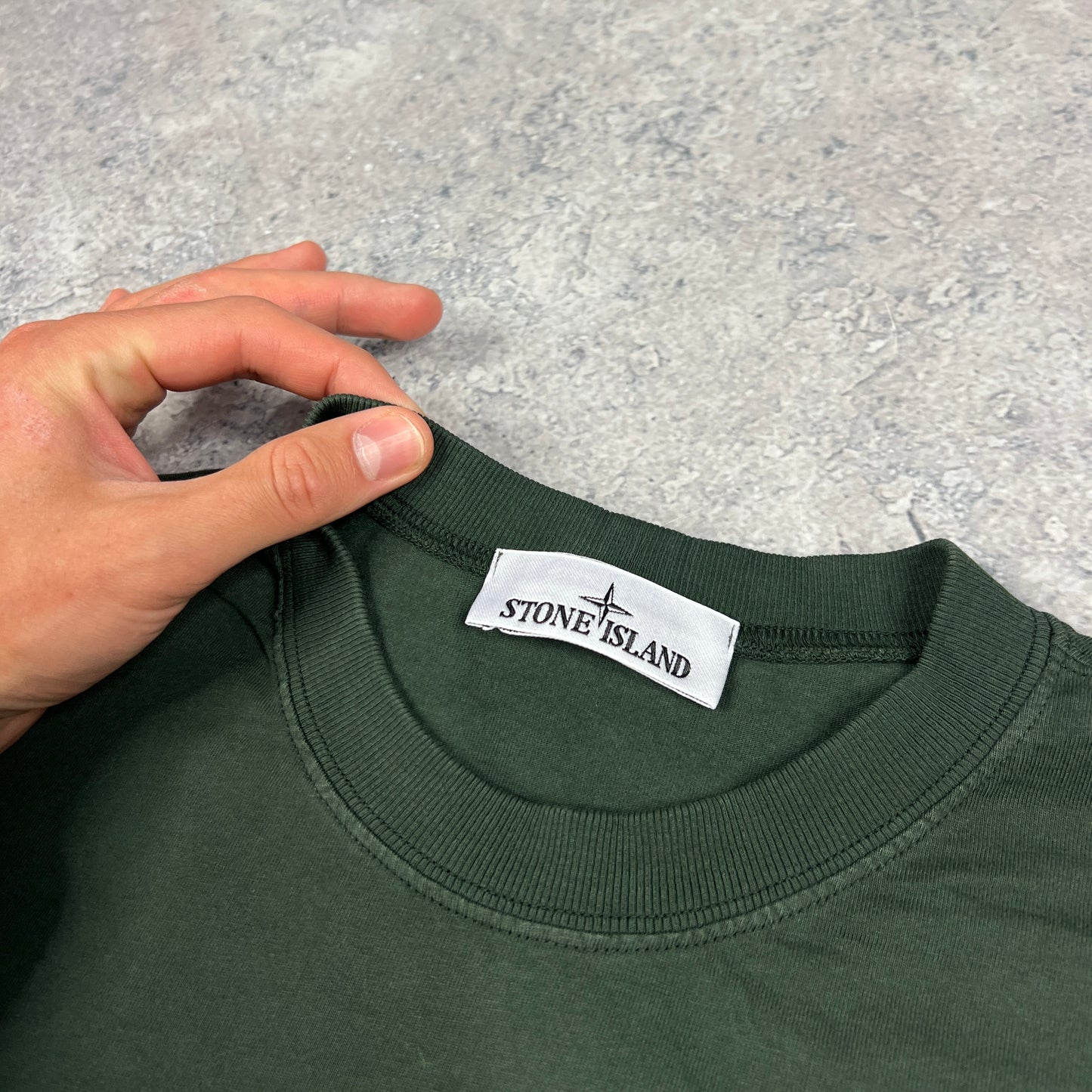 Stone Island Green Oversized Patch T-Shirt Medium 22.5”