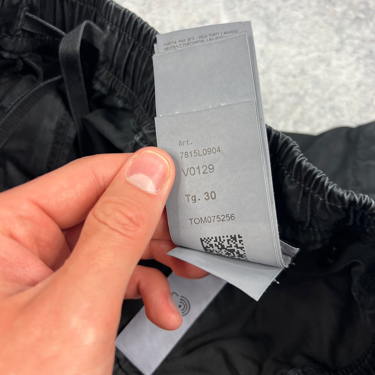 Stone Island Black Garment Dyed Cargo Shorts W30”