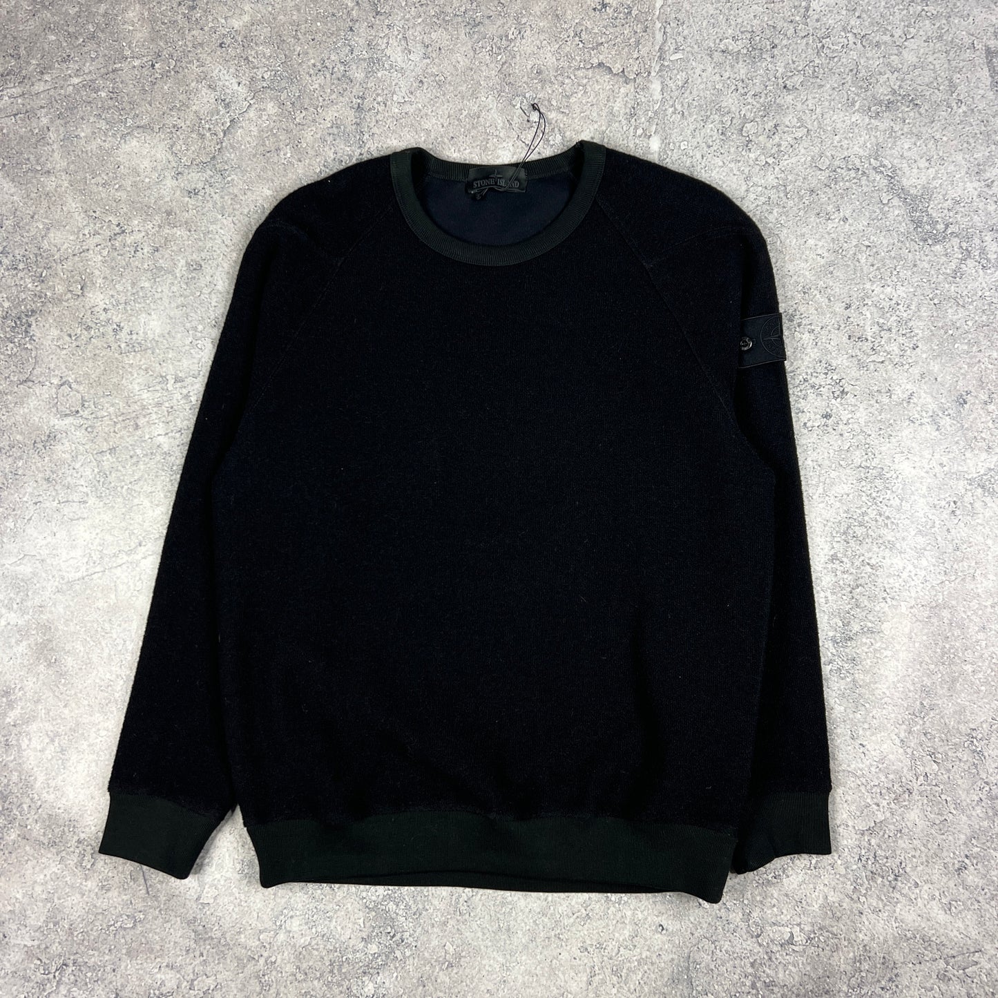 Stone Island Black Ghost Wool Sweatshirt Large 22.5” BNWOT