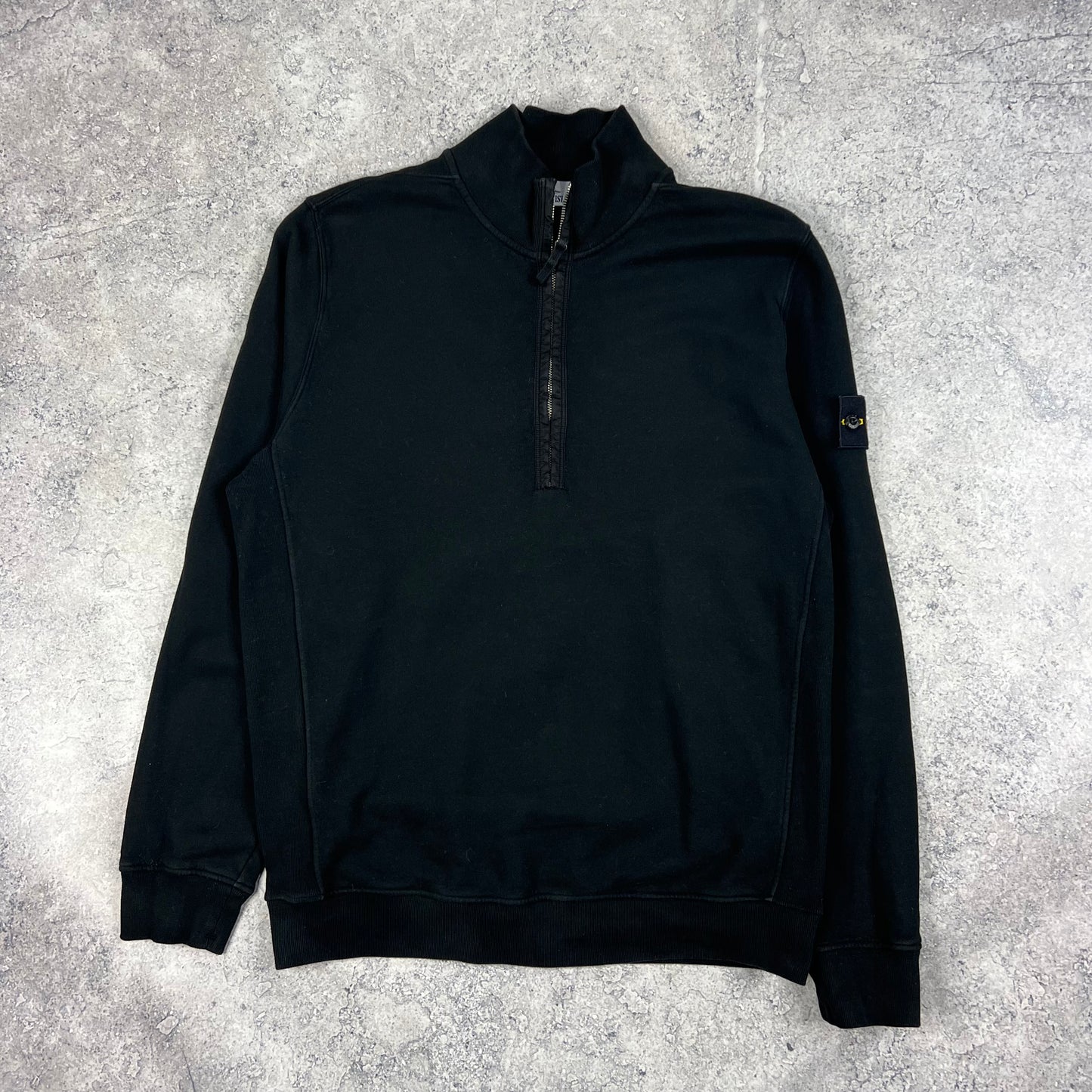 Stone Island Black Quarter Zip Sweatshirt XL 24”