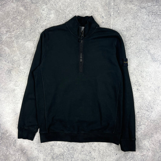 Stone Island Black Quarter Zip Sweatshirt XL 24”