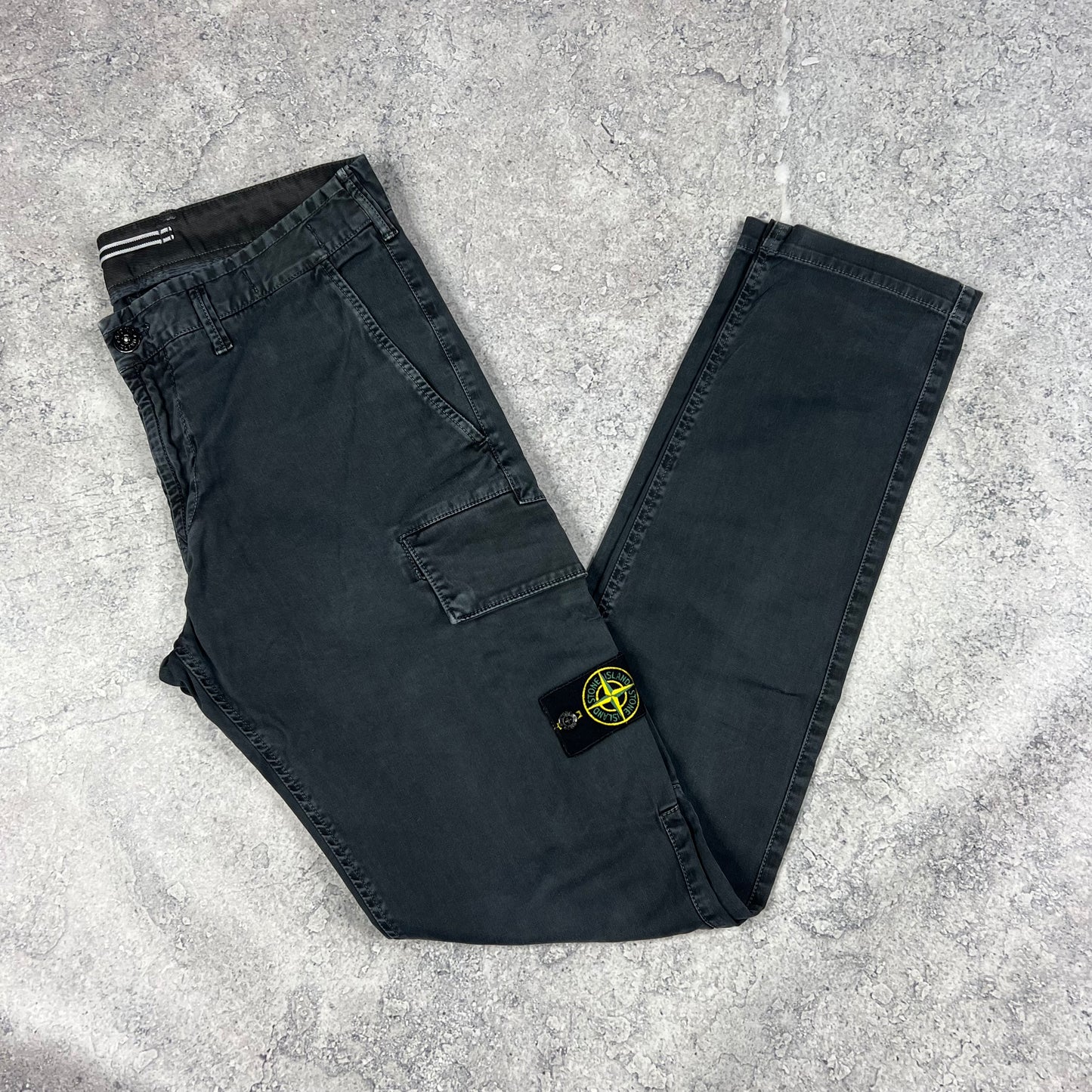 Stone Island Dark Grey Skinny Cargo Trousers W32”