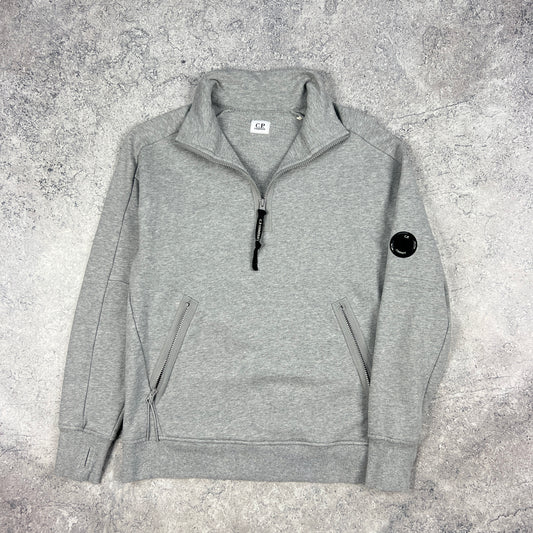 CP Company Grey Q Zip Lens Sweatshirt Medium 21”