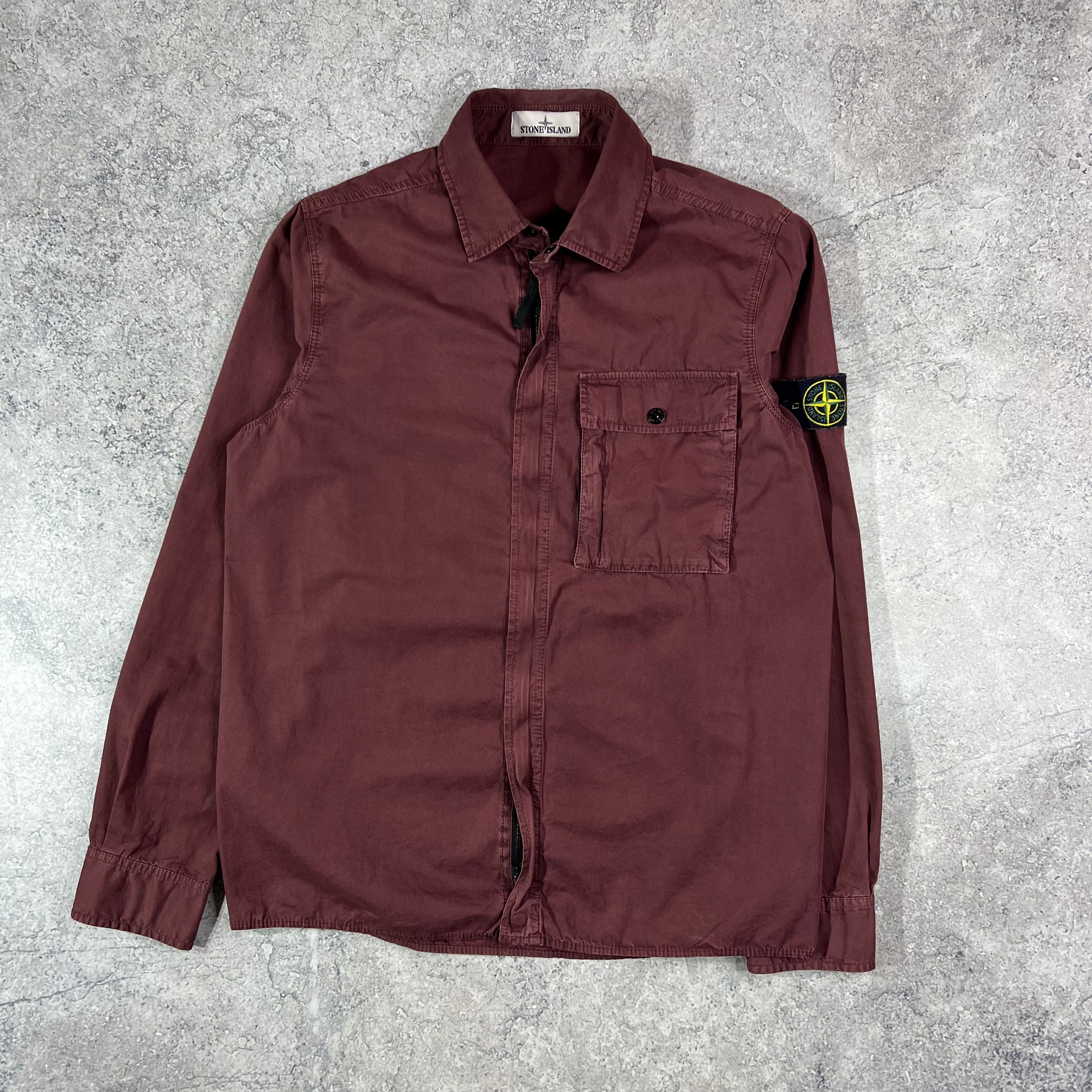 Stone island 2025 burgundy overshirt