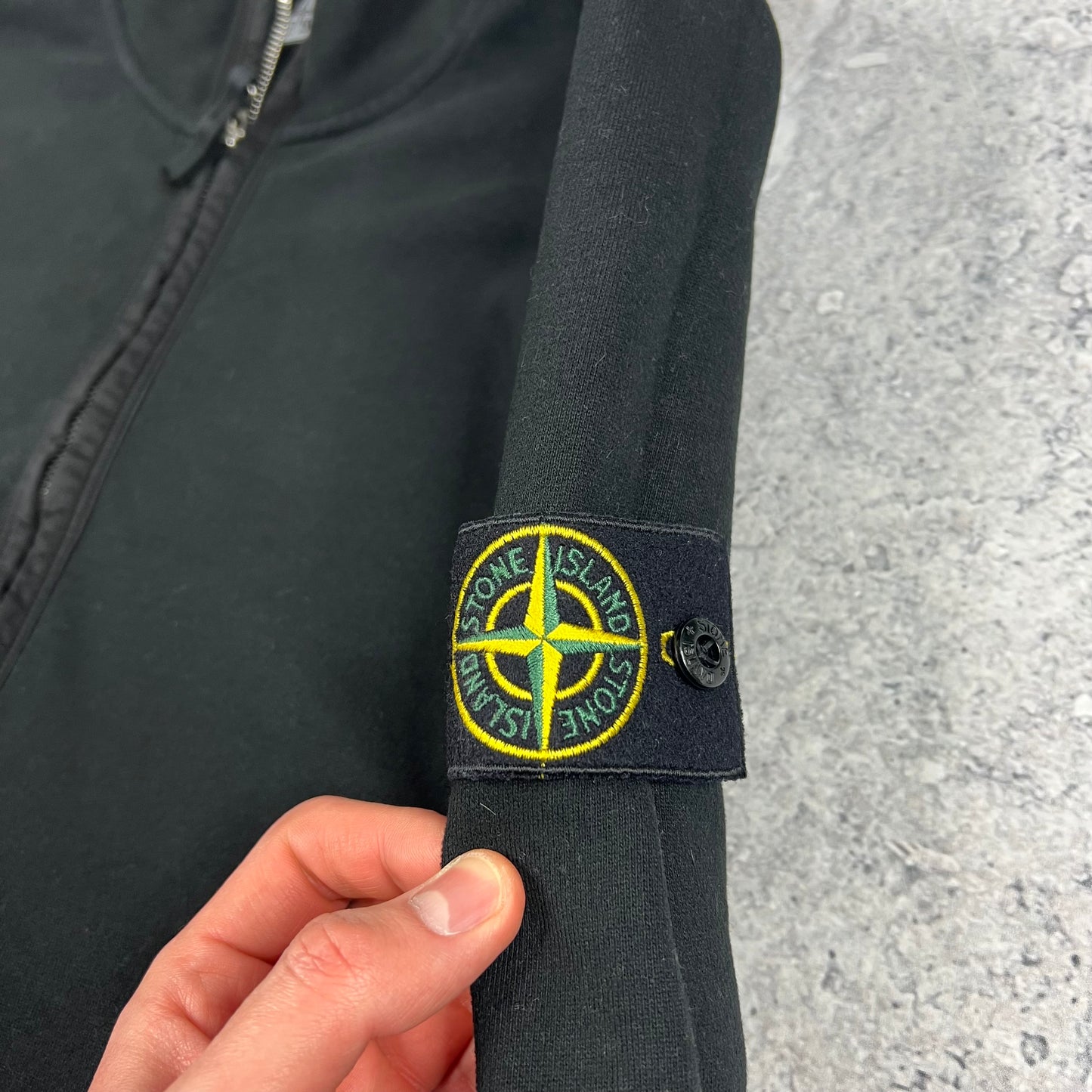 Stone Island Black Quarter Zip Sweatshirt XL 24”