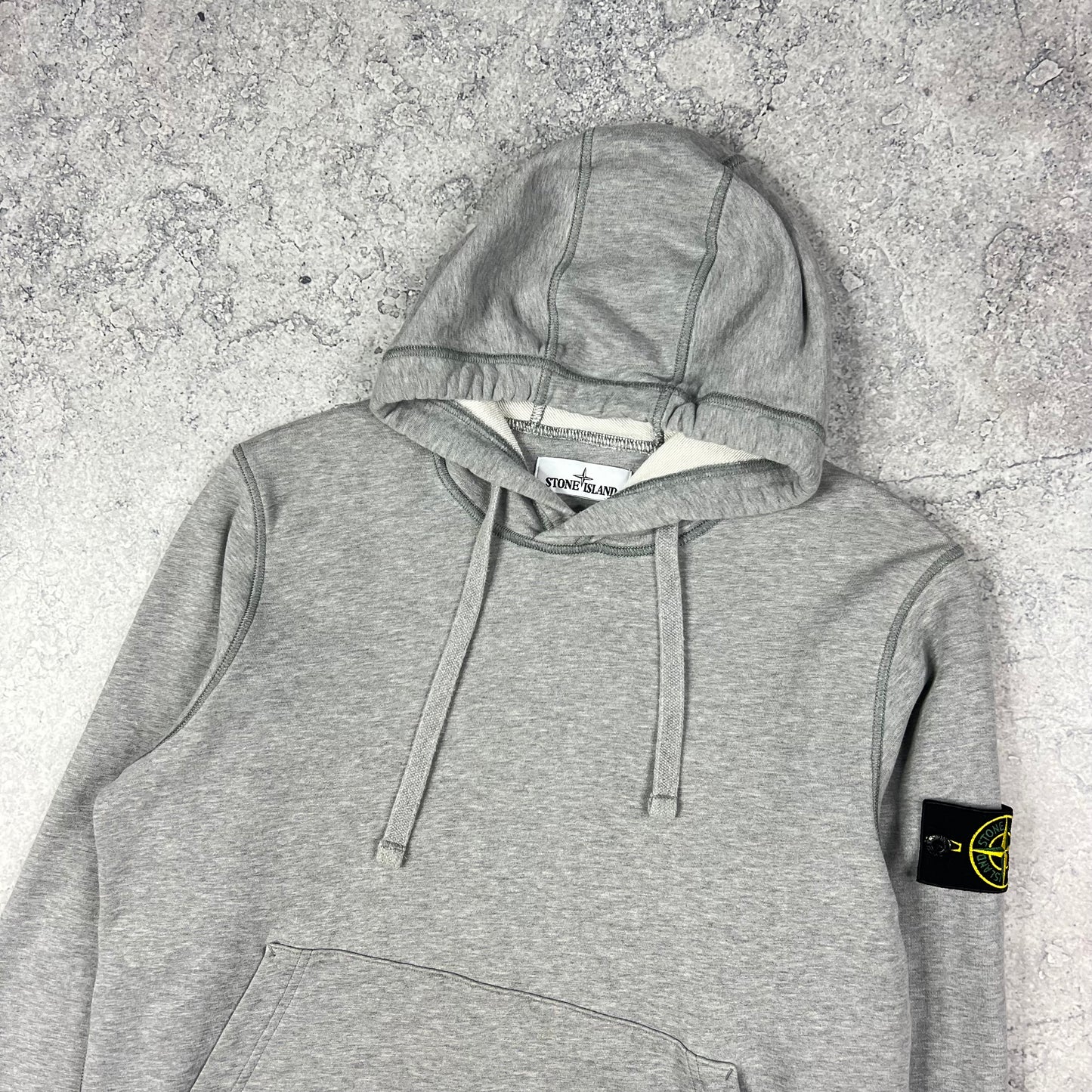 Stone Island Grey Pullover Hoodie Medium 22.25”