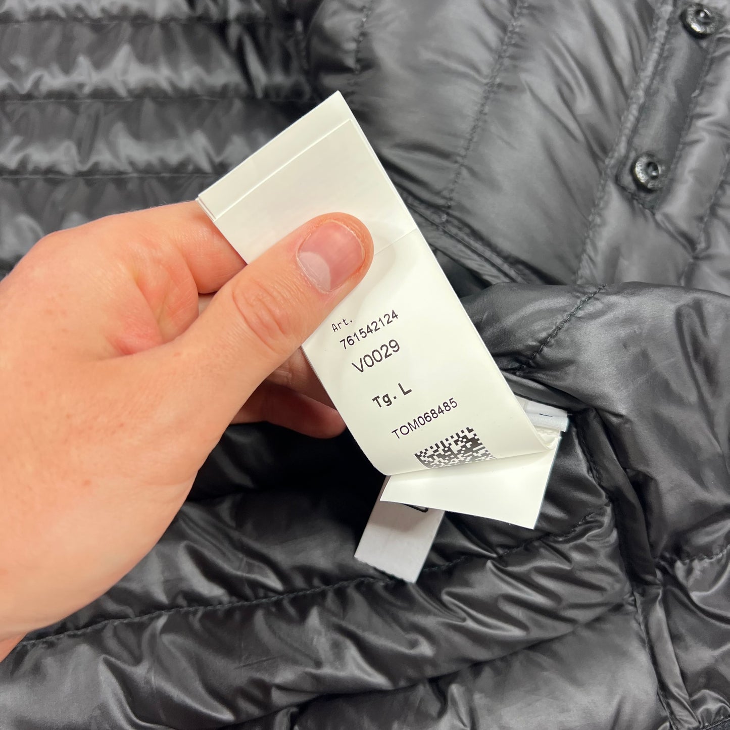 Stone Island Black Bio Based Ripstop Down Jacket Large 22.5”