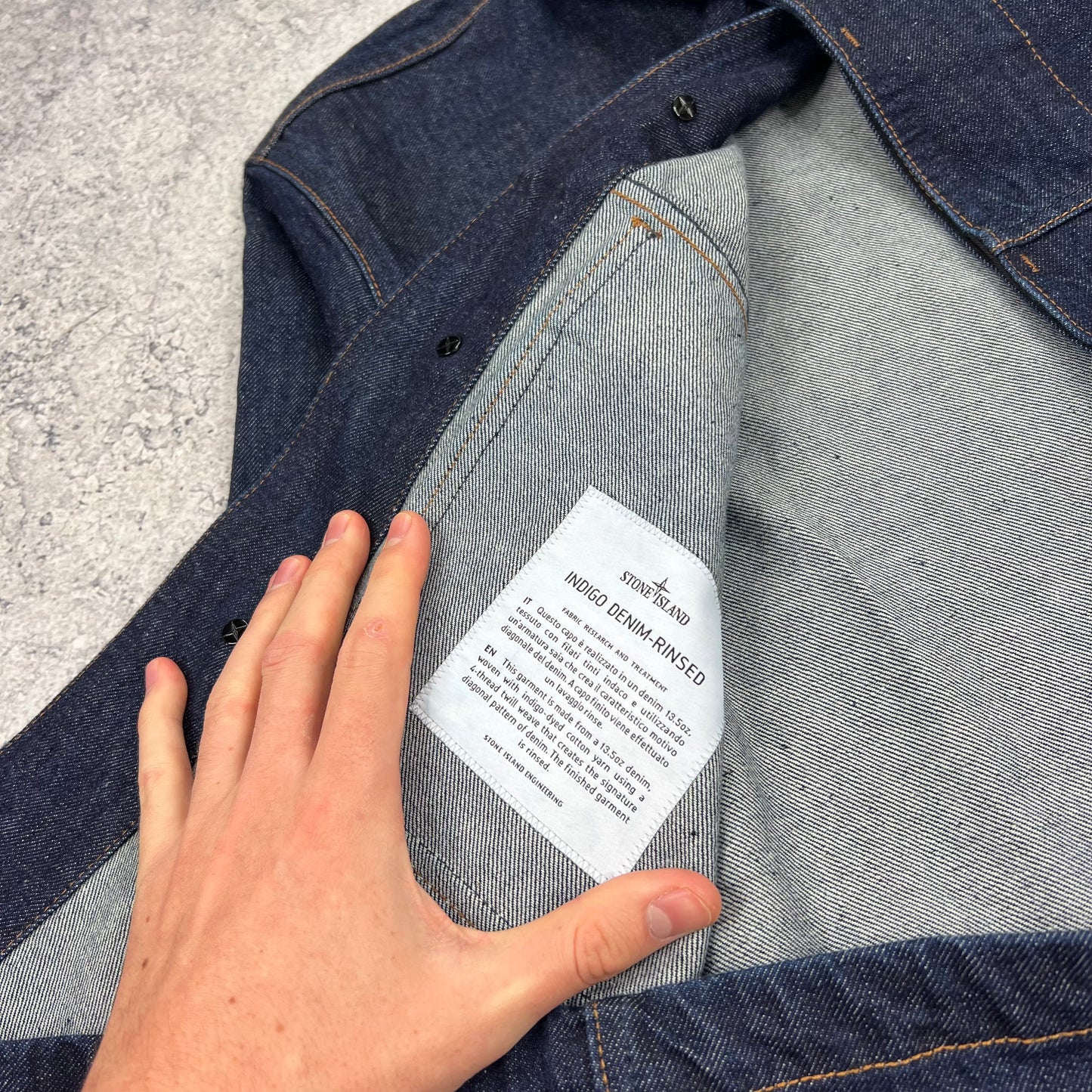 Stone Island Indigo Denim Rinsed Jacket Large 23” BNWT