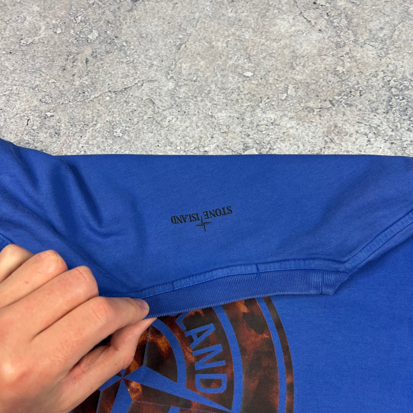 Stone Island Blue Tortoise Camo T-Shirt Medium 19.5”