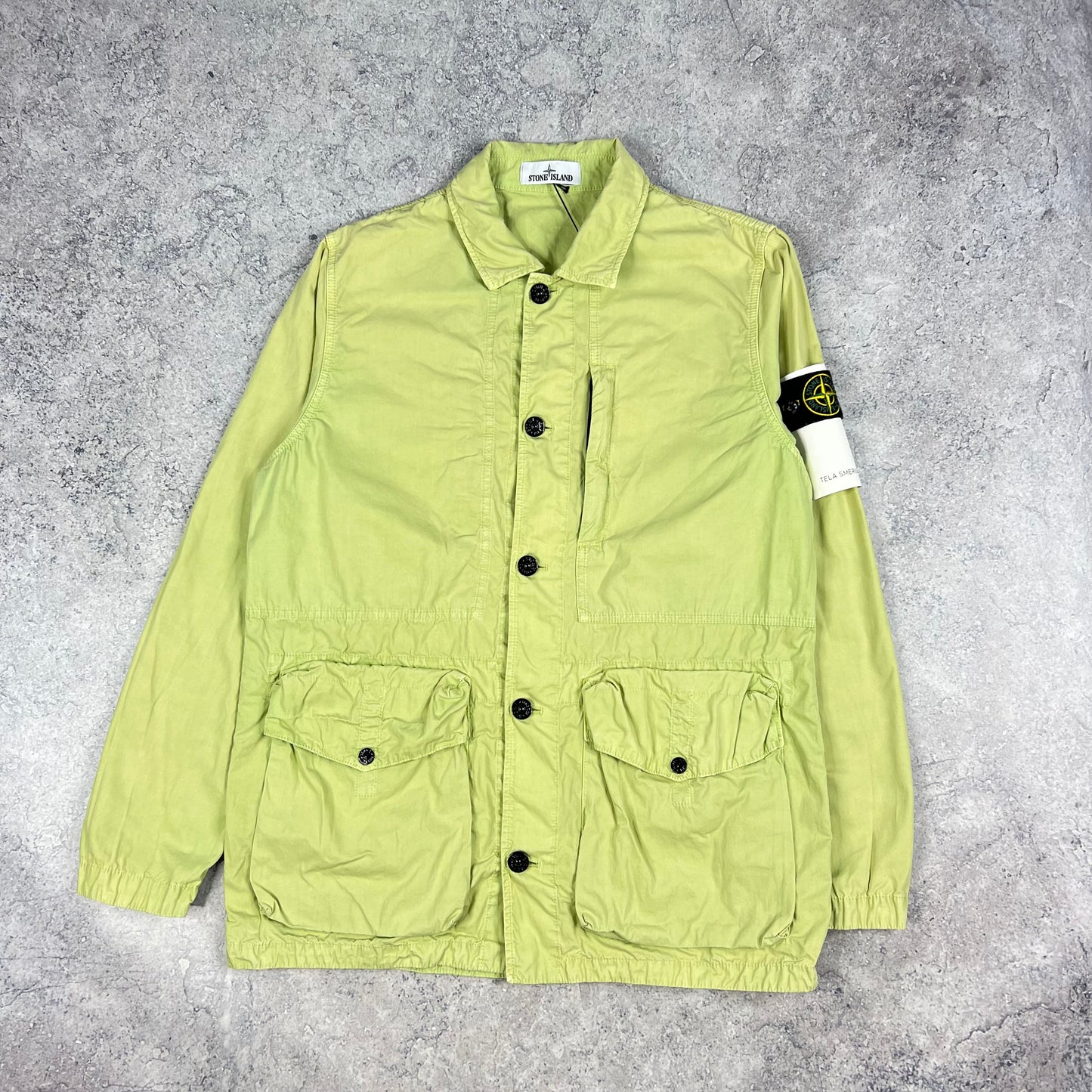 Stone Island Green Tela Smerigliata Jacket Large 22.5”