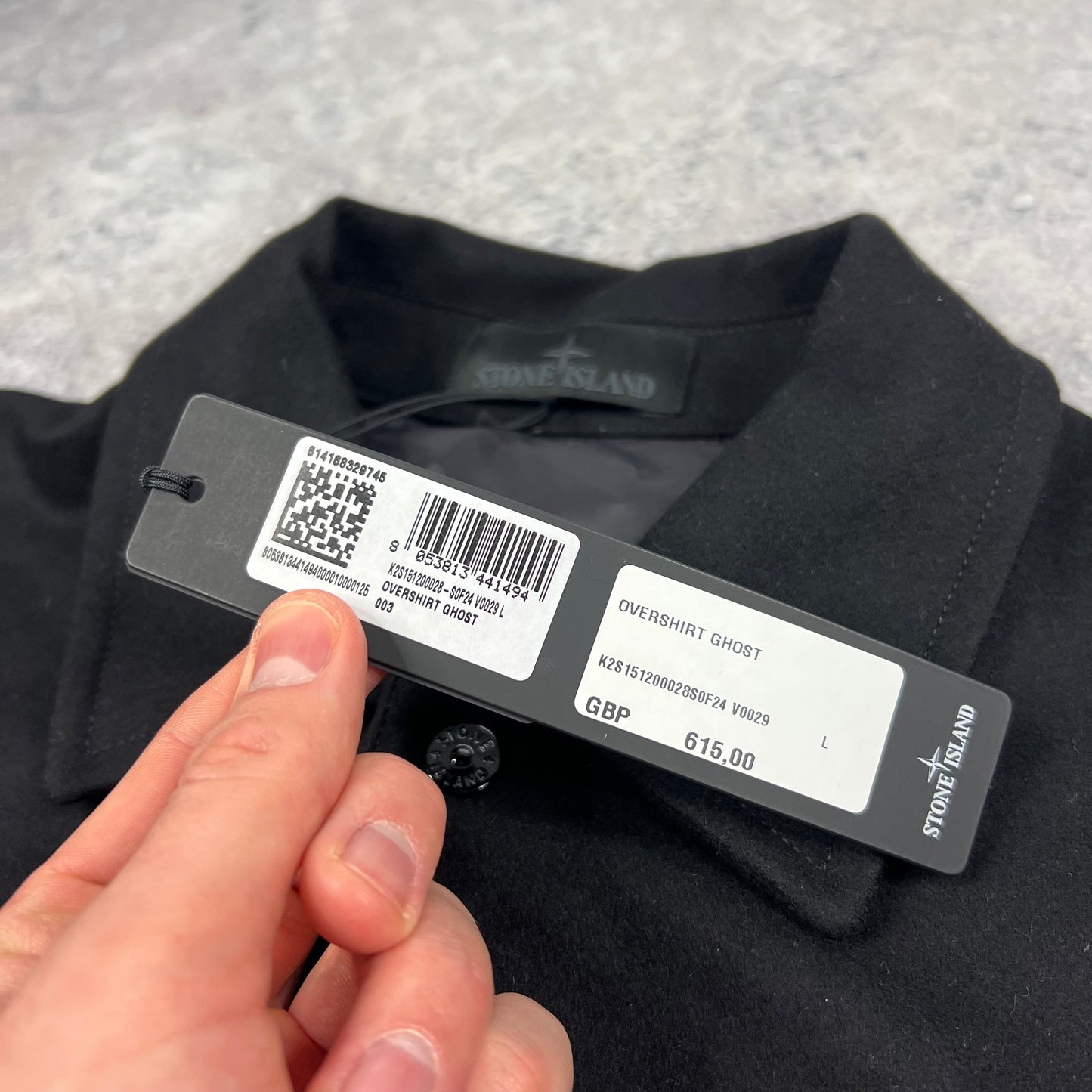 Stone Island Black Ghost Wool Jacket Large 23.25” BNWT