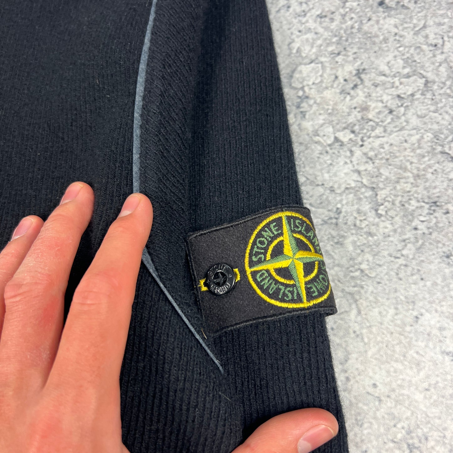 Stone Island Black Vintage Wool Knit Large 23”