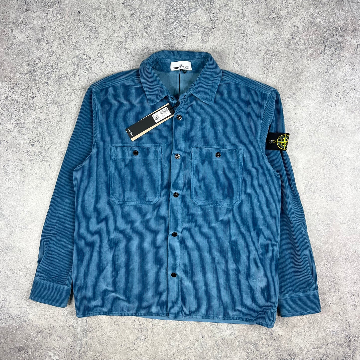 Stone Island Blue Corduroy Shirt Large 24” BNWT