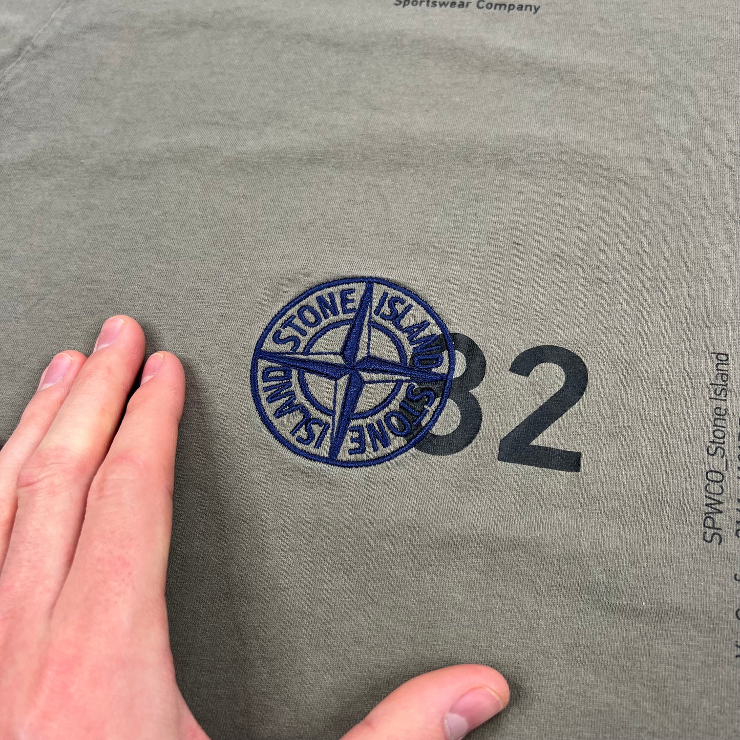 Stone Island Khaki Logo T-Shirt 3XL 25.5”