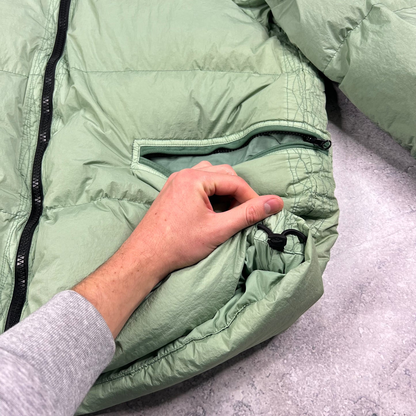 Stone Island Green Crinkle Reps Down Jacket XXL 27” BNWT