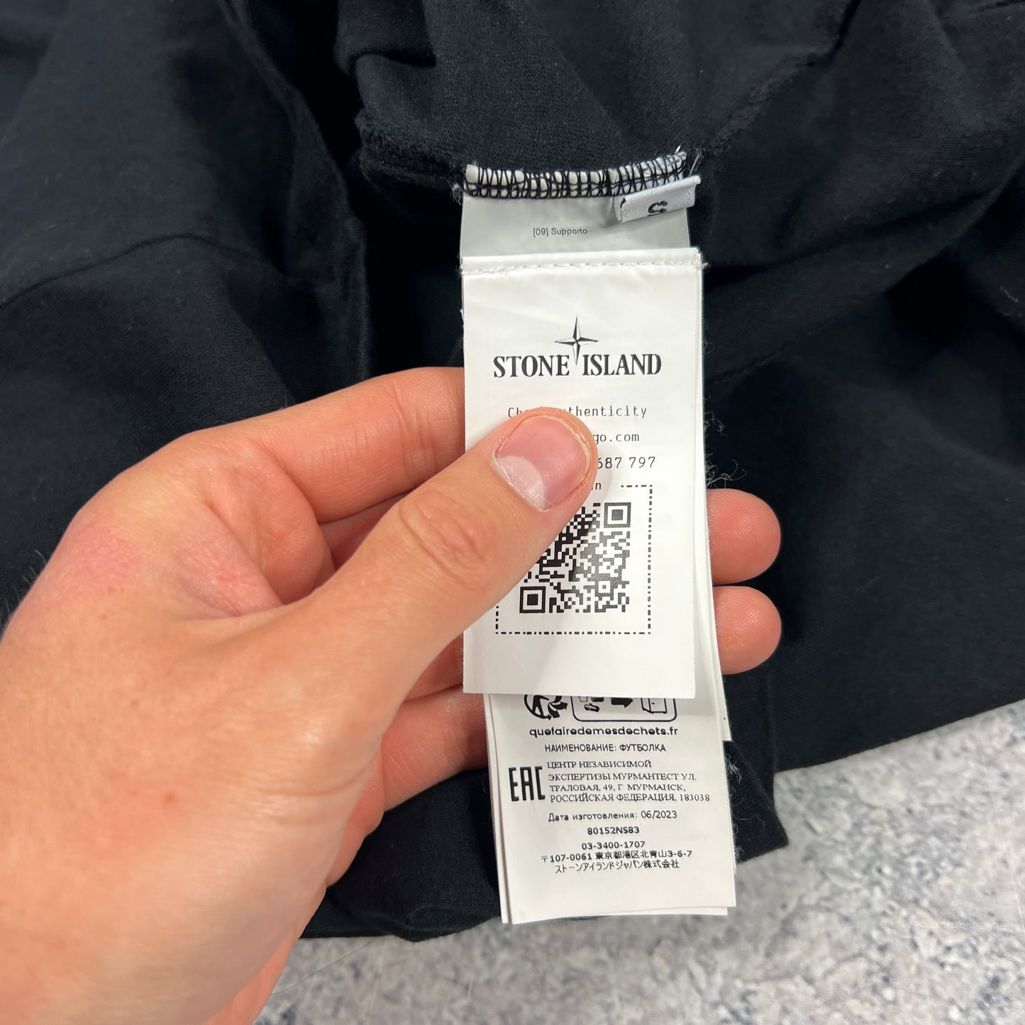 Stone Island Black Print Logo T-Shirt Small 19”