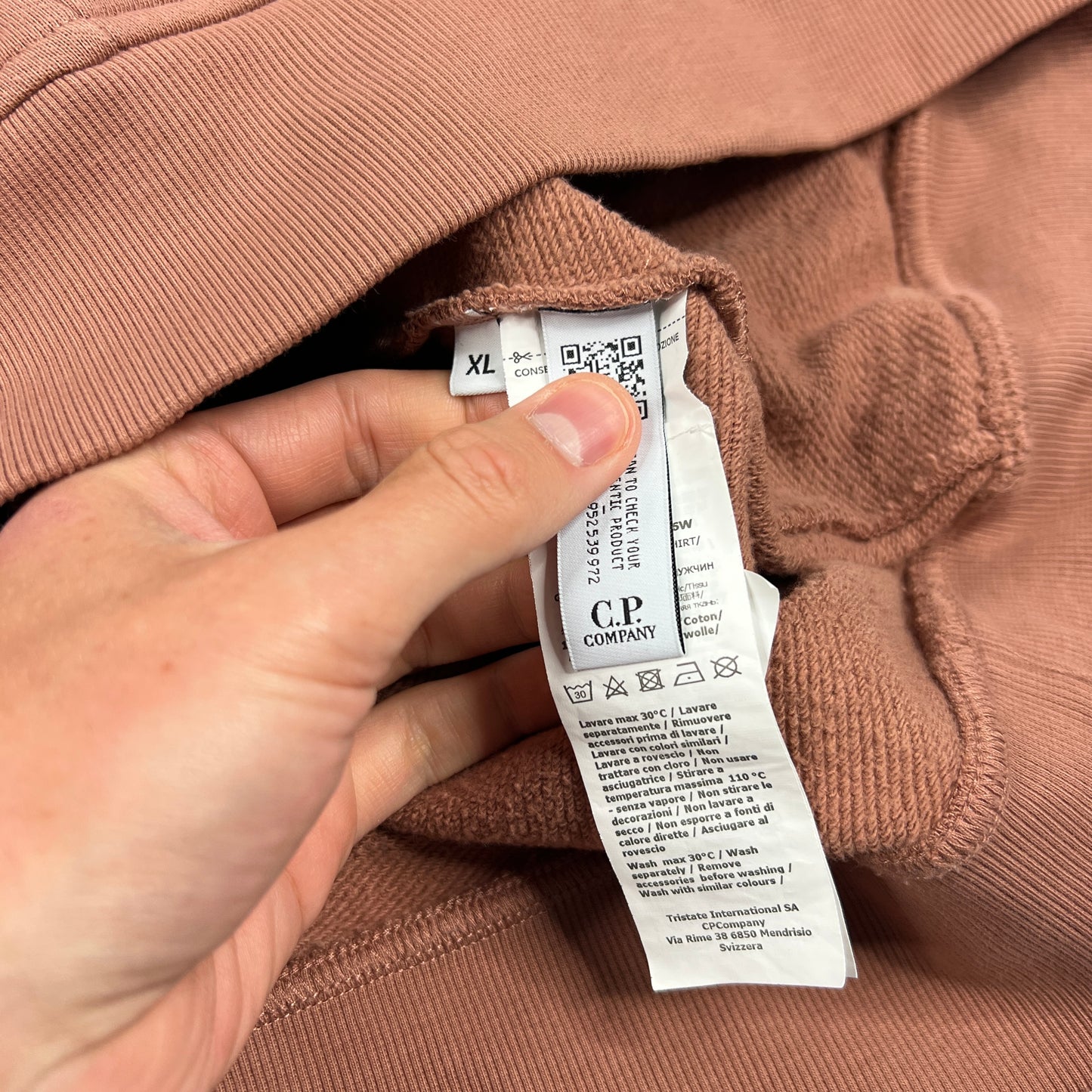 CP Company Salmon Quarter Zip Sweatshirt XL 23”