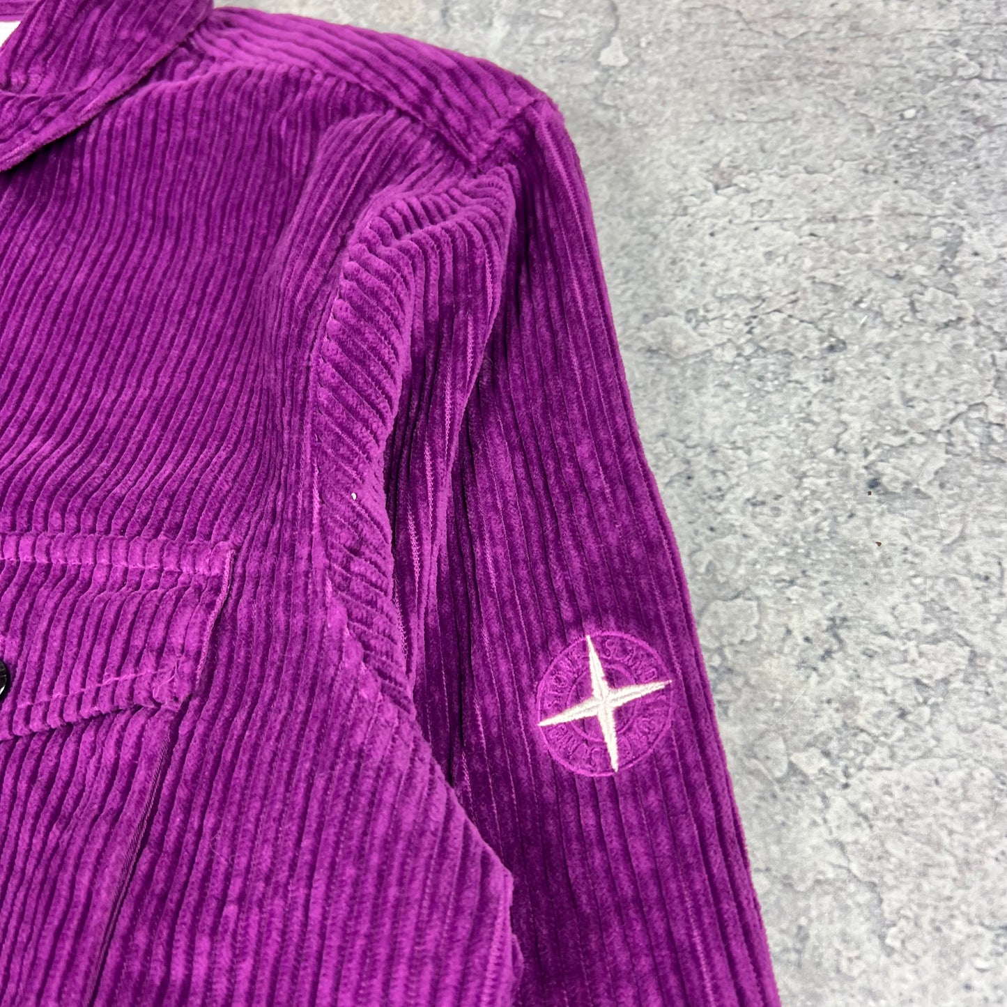 Stone Island Purple Corduroy Shirt Large 22”