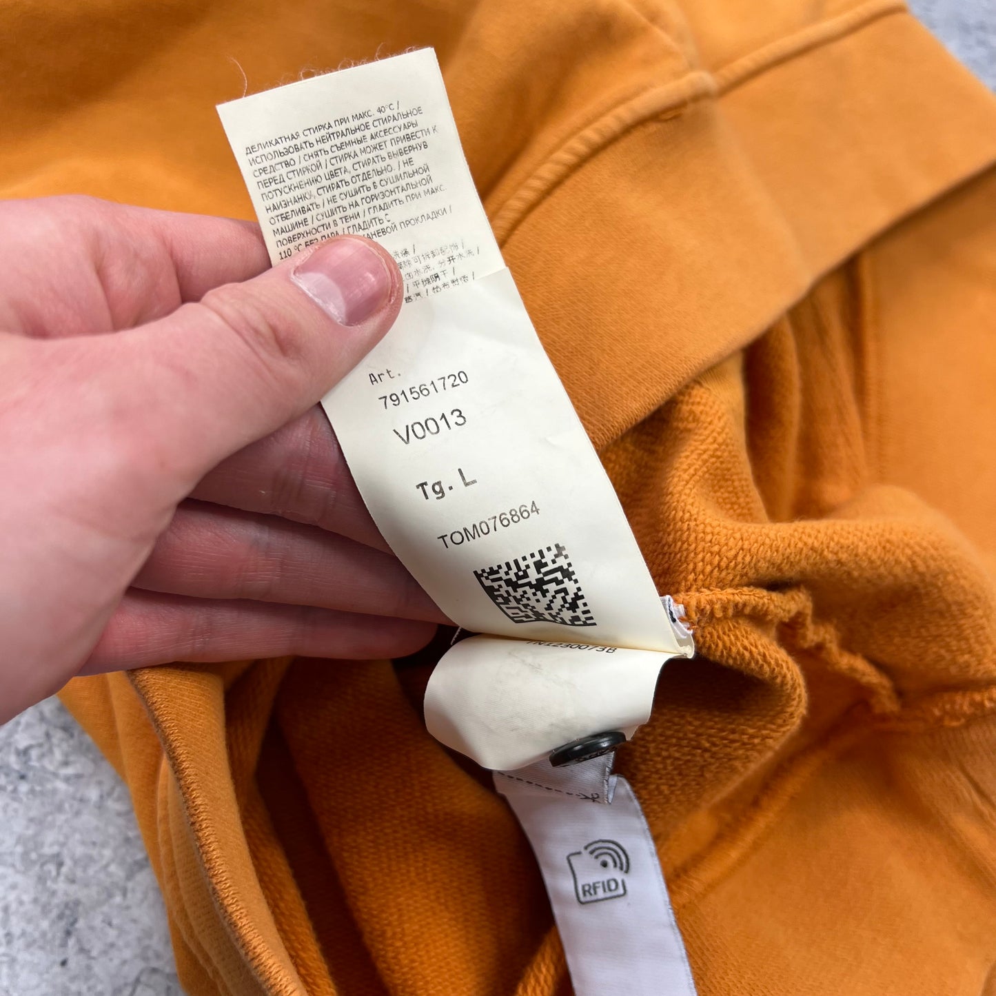 Stone Island Orange Pullover Hoodie Large 23” BNWT