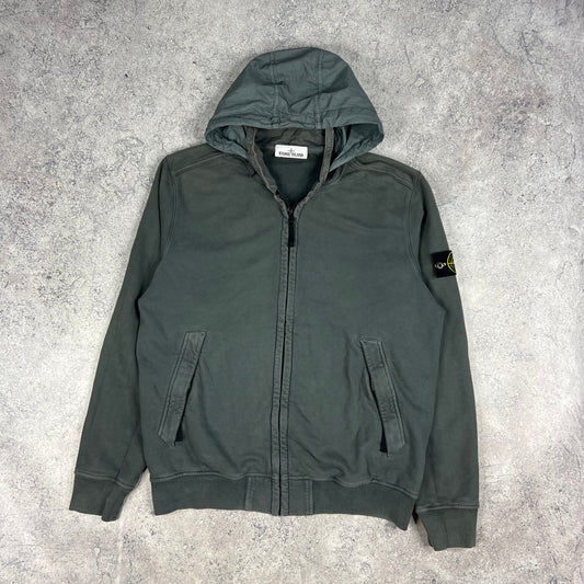 Stone Island Dark Grey Full Zip Hooded Sweatshirt XL 23.5”