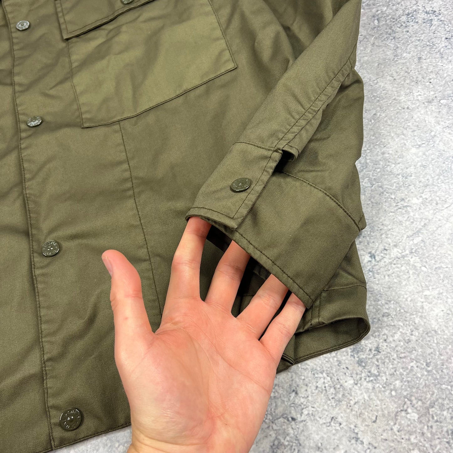 Stone Island Khaki Ghost Performance Twill Wool Jacket Medium 22.25” BNWT
