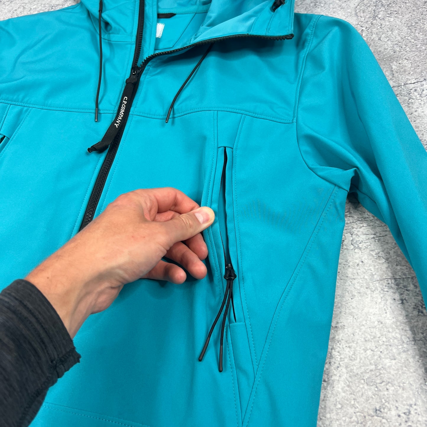 CP Company Blue Softshell Goggle Jacket 46- S/M 21.25”